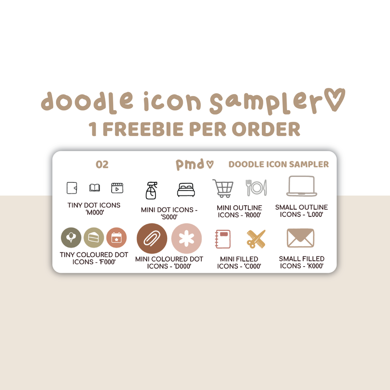Doodle Icon Sampler Freebie | 1 Freebie per order | 02
