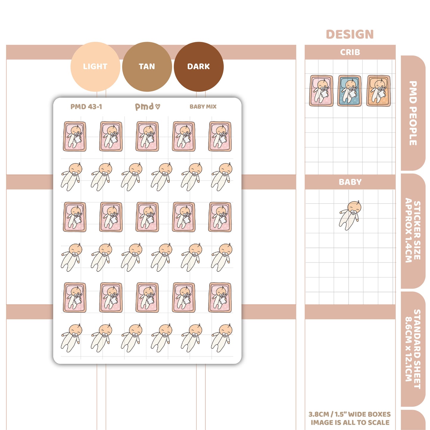 Baby Stickers | PMD People Planner Stickers | PMD43