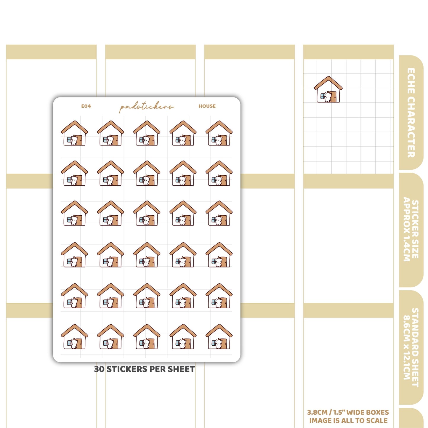 House Stickers | Eche Character Planner Stickers | E04