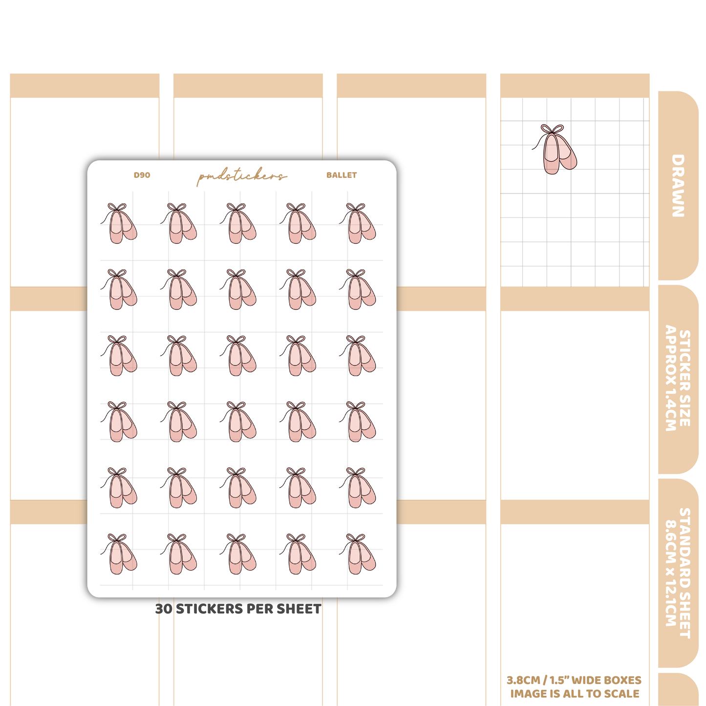 Ballet Stickers | Drawn Planner Stickers | D90