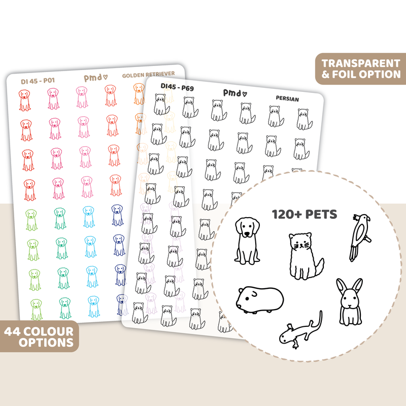 Pet Icon Stickers | 120+ Pets | DI45