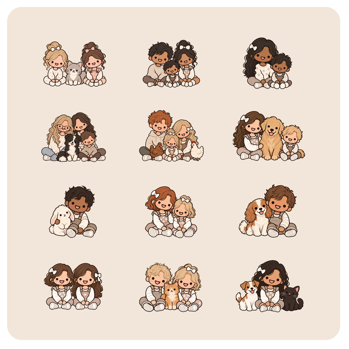 Custom Children Create Your Own Family Stickers | Little Life Planner Stickers | LL06