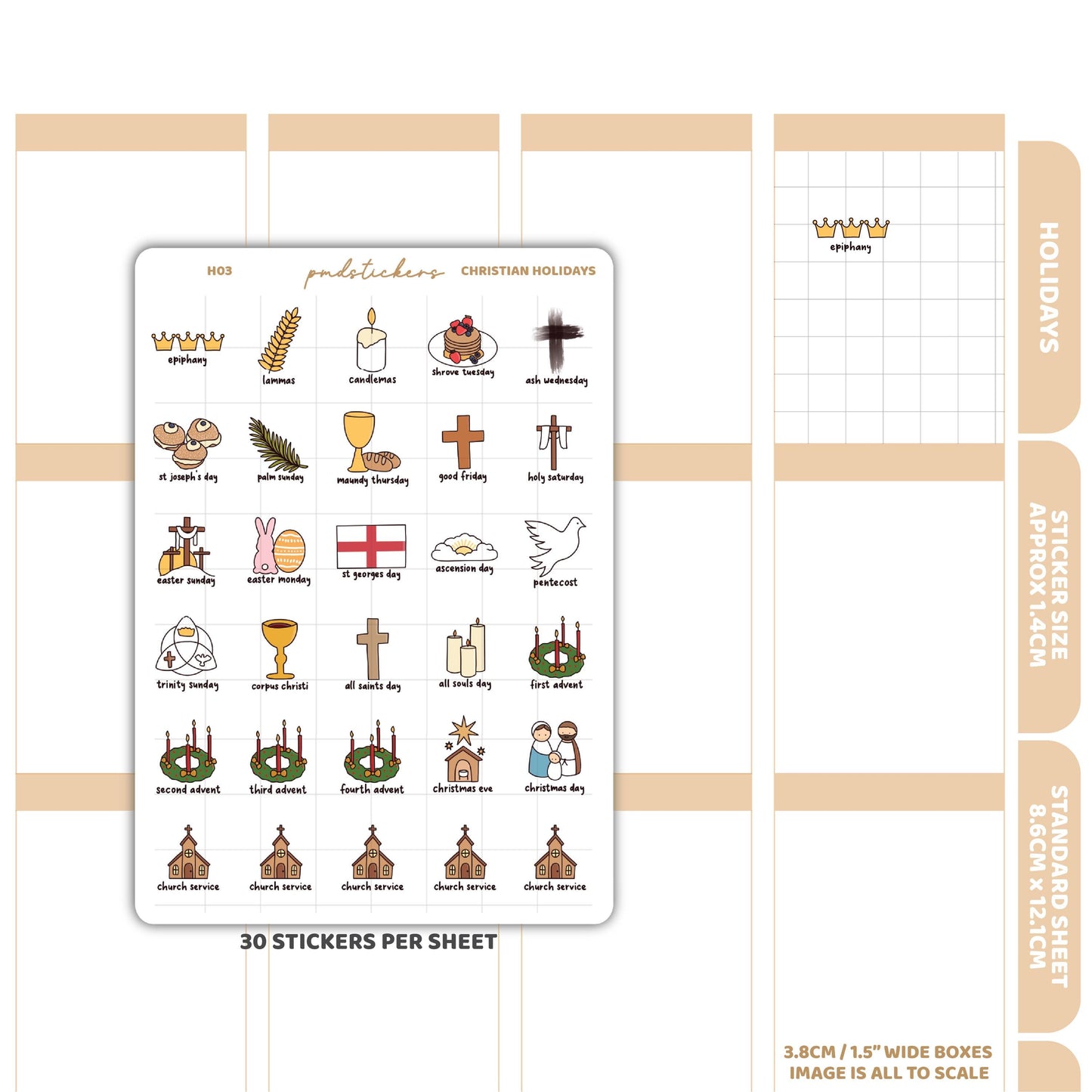 Christian Holiday Stickers | Holiday Planner Stickers | H03