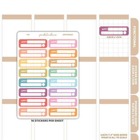 Appt Box Stickers | Functional Planner Stickers | F23