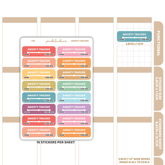 Anxiety Tracker Stickers | Functional Planner Stickers | F28