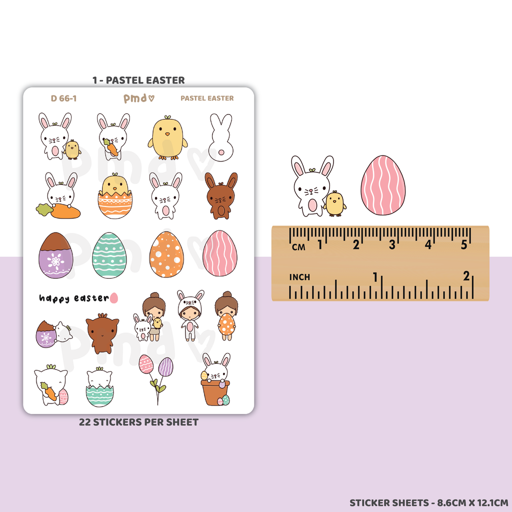 Pastel Easter & Countdown 2023 Stickers | D66