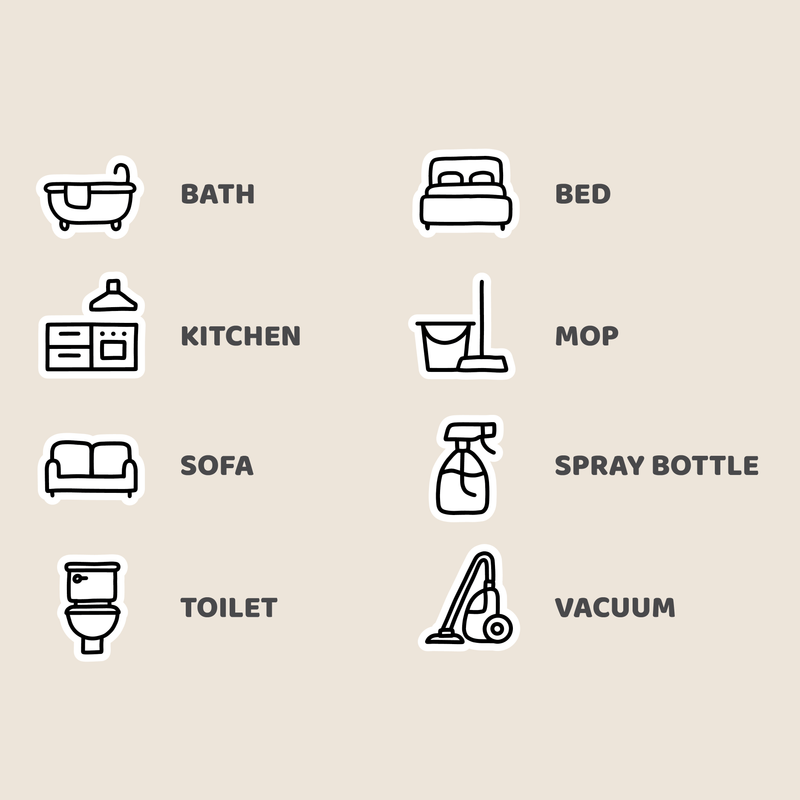 Cleaning Mix Icon Stickers | DI04