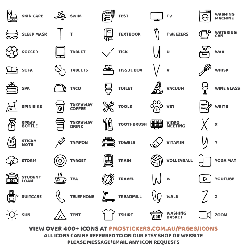 Custom Text & Icon Stickers | Minimalist | C01