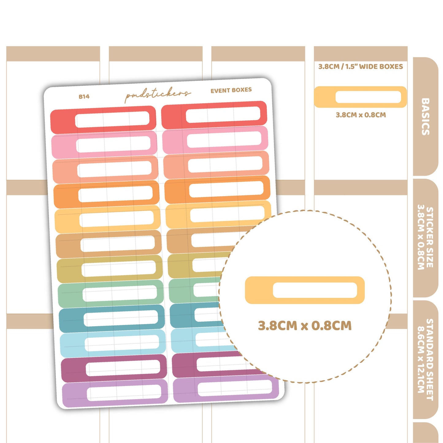 Event Box Stickers | Basic Planner Stickers | B14