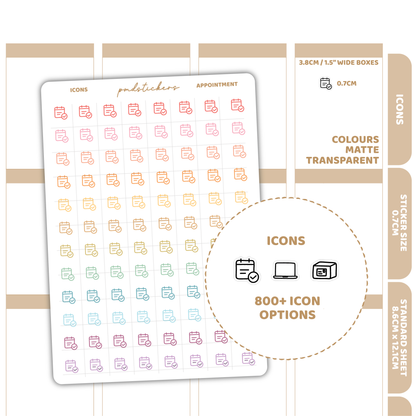 Icons Stickers | 800+ Icons | Planner Stickers | 01