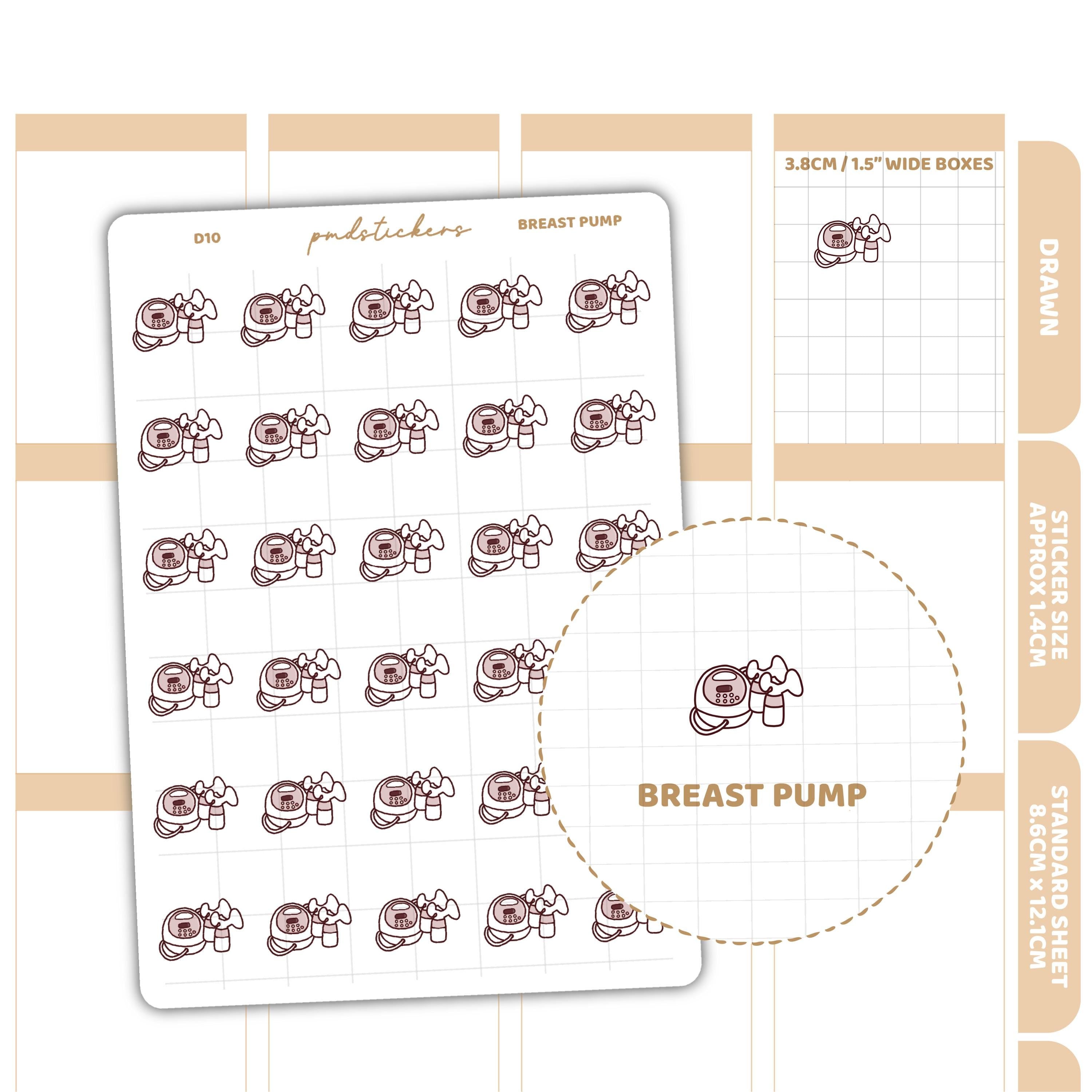 Breast Pump Stickers | Drawn Planner Stickers | D10 – PMD Stickers