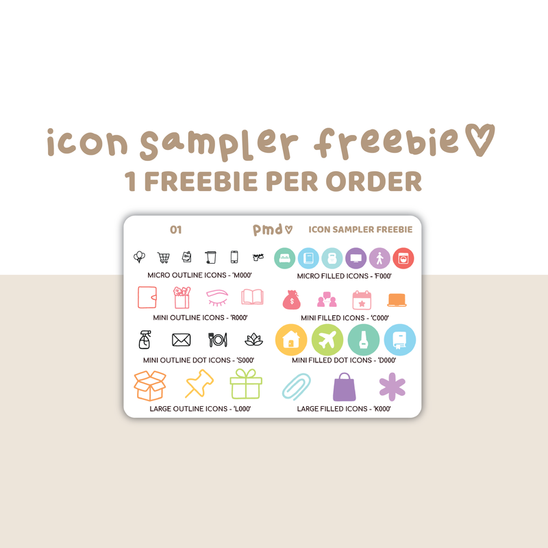 Icon Sampler Freebie | 1 Freebie per order | 01