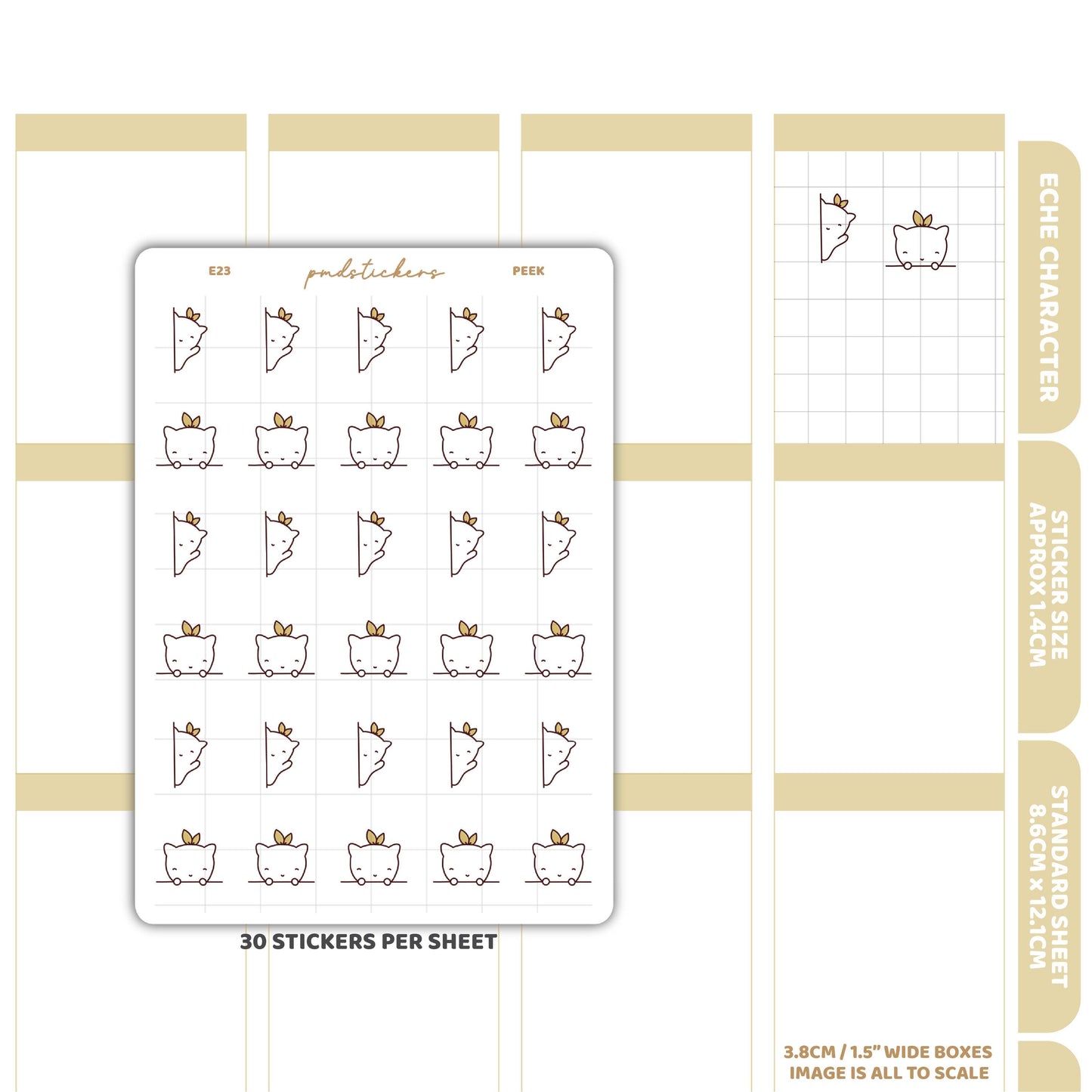 Peek Stickers | Eche Character Planner Stickers | E23