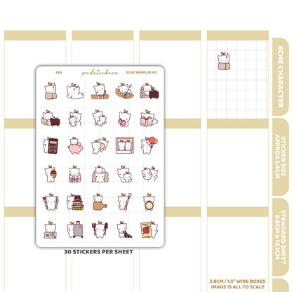 Eche Sampler #3 Stickers | Eche Character Planner Stickers | E43