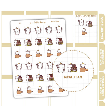 Meal Plan Stickers | Eche Character Planner Stickers | E37