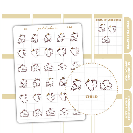 Child Stickers | Eche Character Planner Stickers | E16
