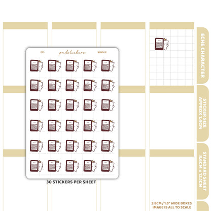 Kindle Stickers | Eche Character Planner Stickers | E13