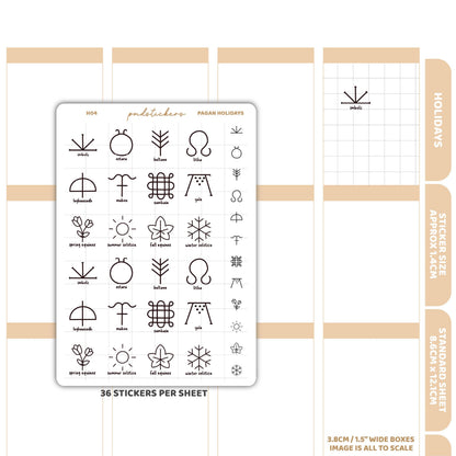 Pagan Holiday Stickers | Holiday Planner Stickers | H04