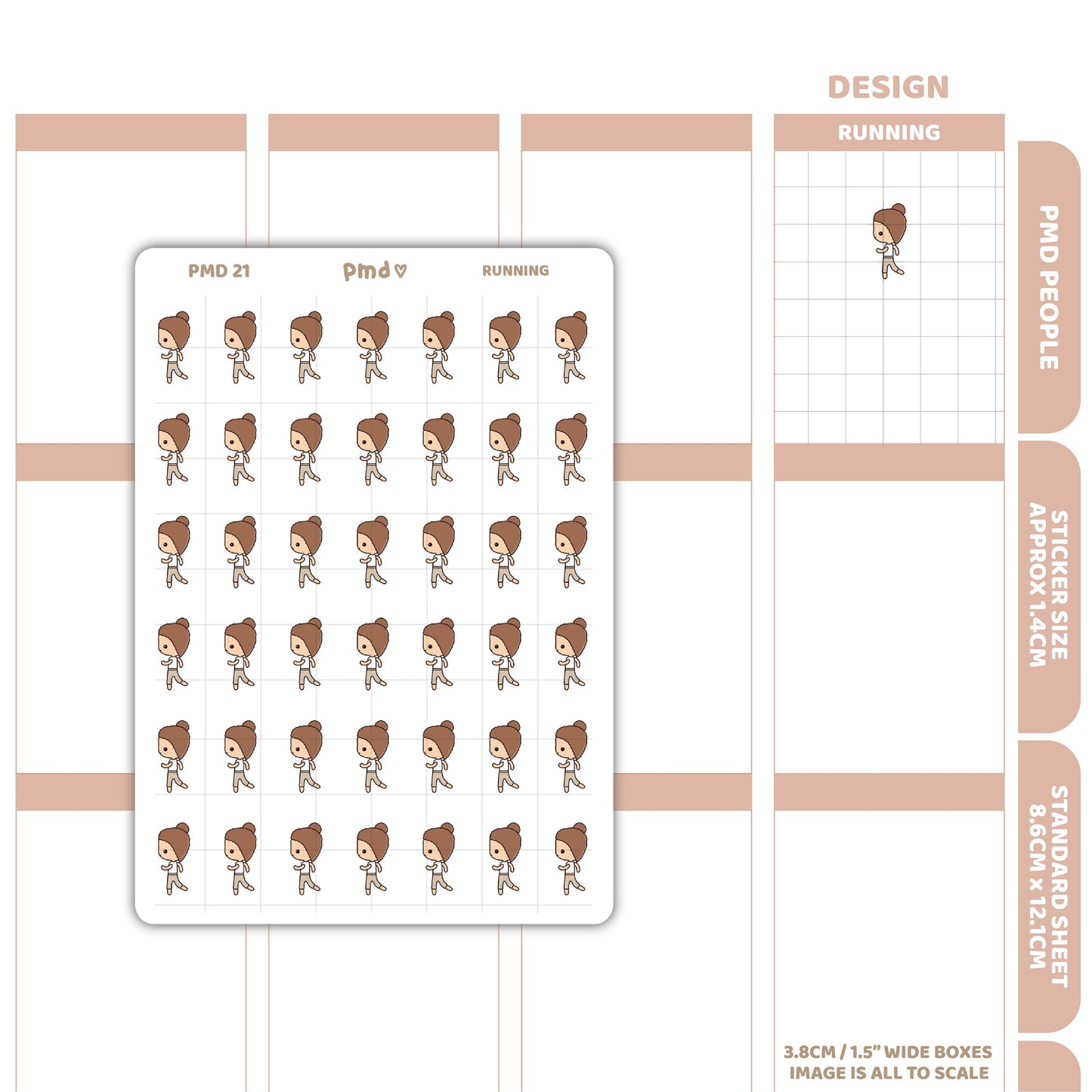 Running Stickers | PMD People Planner Stickers | PMD21