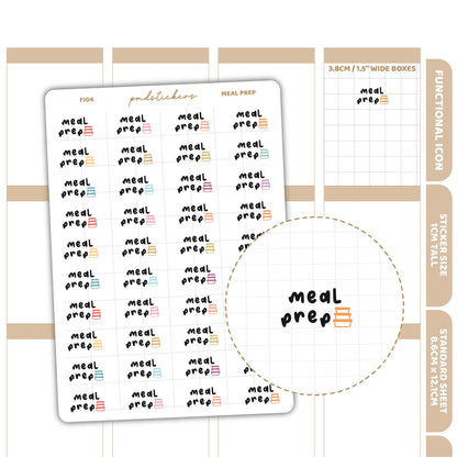 Meal Prep Stickers | Functional Icon Planner Stickers | FI04