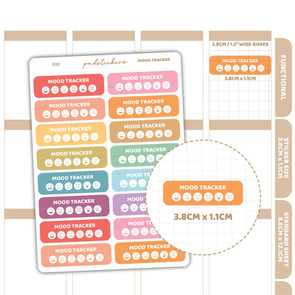 Mood Tracker Stickers | Functional Planner Stickers | F22