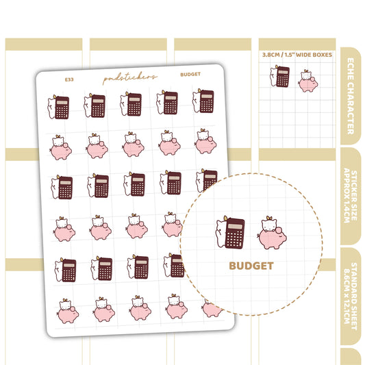 Budget Stickers | Eche Character Planner Stickers | E33