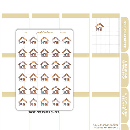 House Stickers | Eche Character Planner Stickers | E04