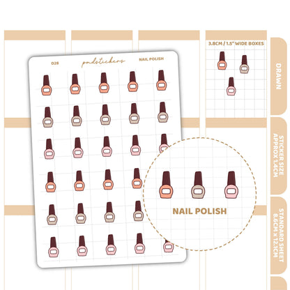 Nail Polish Stickers | Drawn Planner Stickers | D28