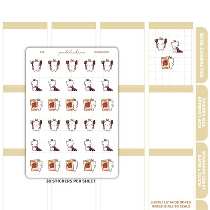 Garden Stickers | Eche Character Planner Stickers | E42