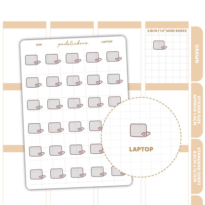 Laptop Stickers | Drawn Planner Stickers | D08