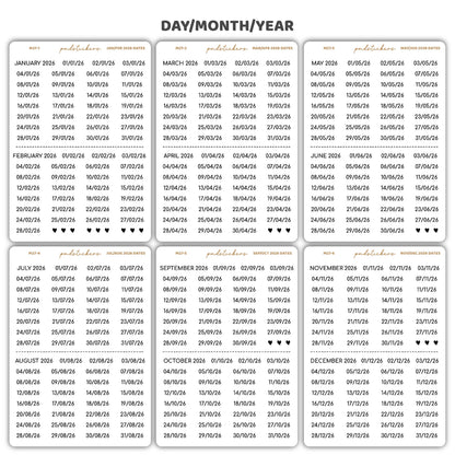 2026 Dates Minimal Font Stickers | Minimal Planner Stickers | M27(6)