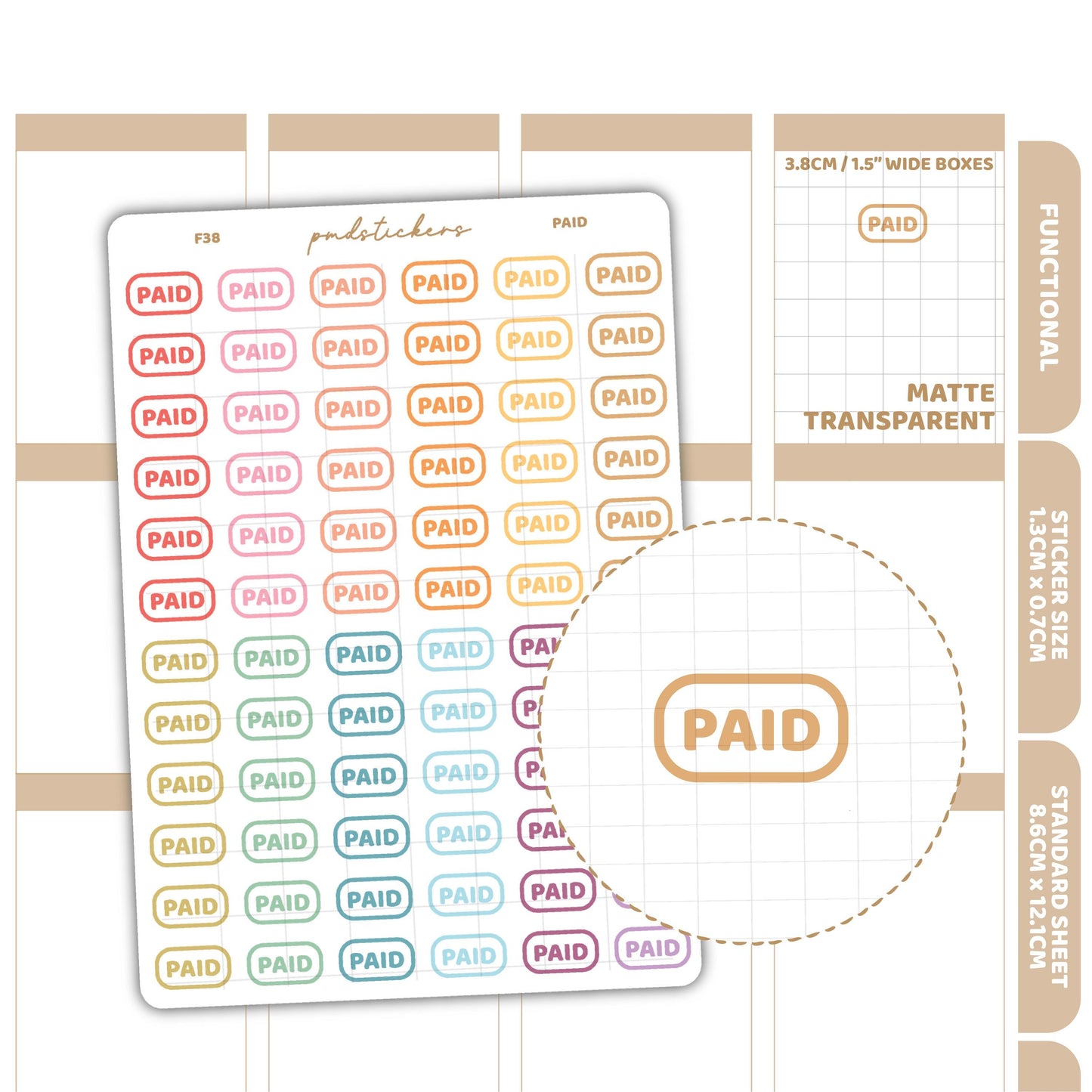 Paid Stickers | Functional Planner Stickers | F38