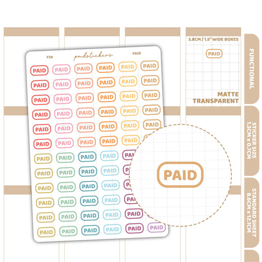 Paid Stickers | Functional Planner Stickers | F38