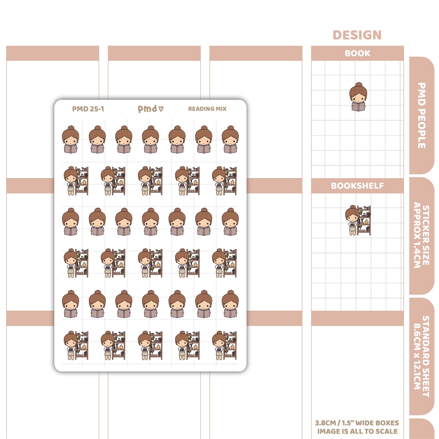 Reading Stickers | PMD People Planner Stickers | PMD25