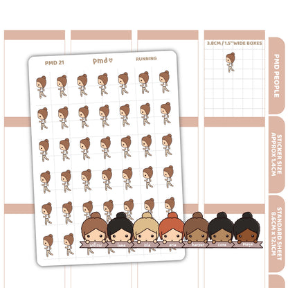 Running Stickers | PMD People Planner Stickers | PMD21