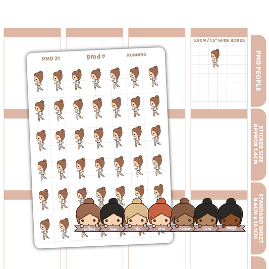 Running Stickers | PMD People Planner Stickers | PMD21