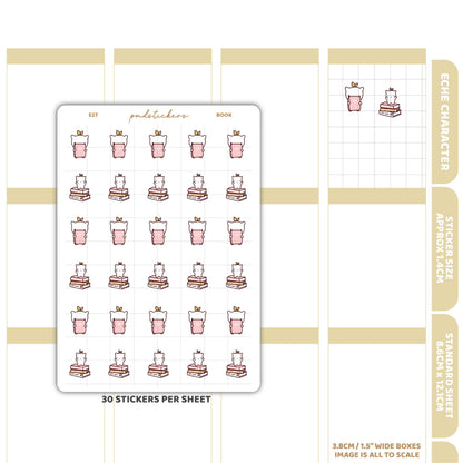 Book Stickers | Eche Character Planner Stickers | E27