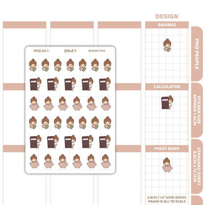 Budget Stickers | PMD People Planner Stickers | PMD63