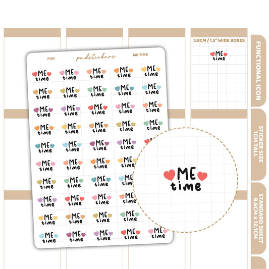 Me Time Stickers | Functional Icon Planner Stickers | FI01
