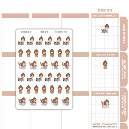 Grocery Stickers | PMD People Planner Stickers | PMD04