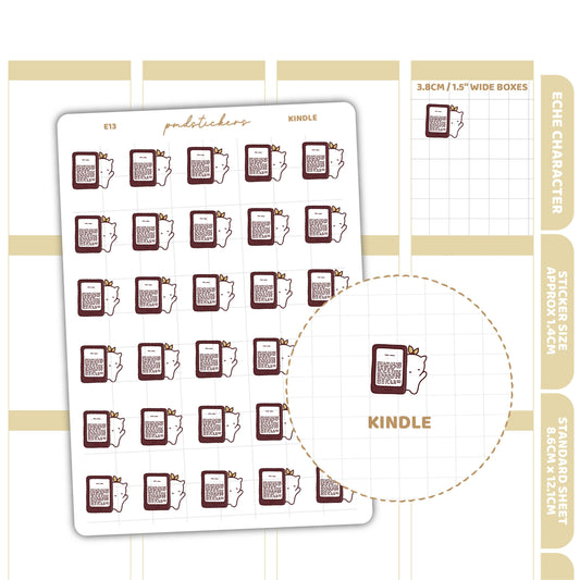 Kindle Stickers | Eche Character Planner Stickers | E13
