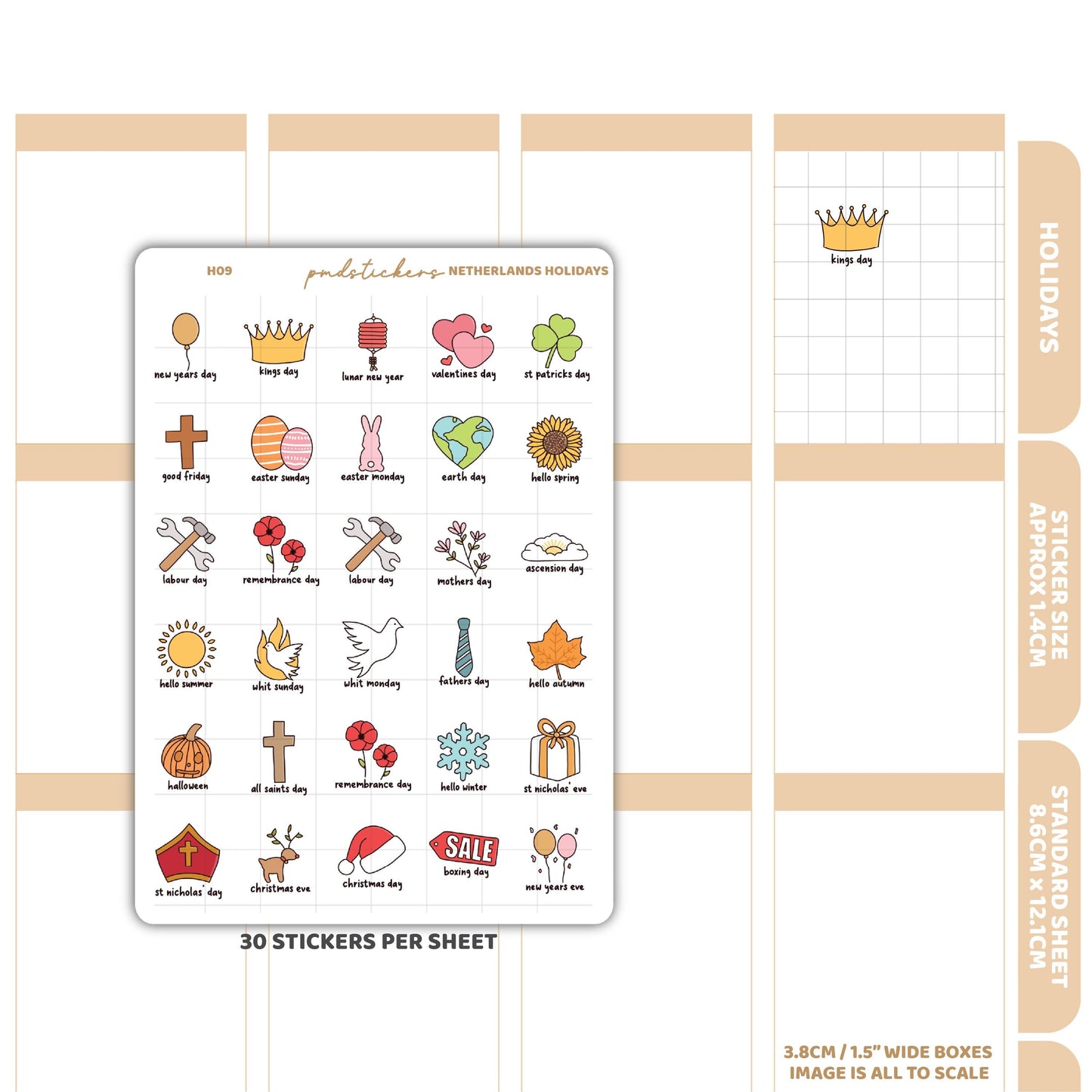 Netherlands Holiday Stickers | Holiday Planner Stickers | H09