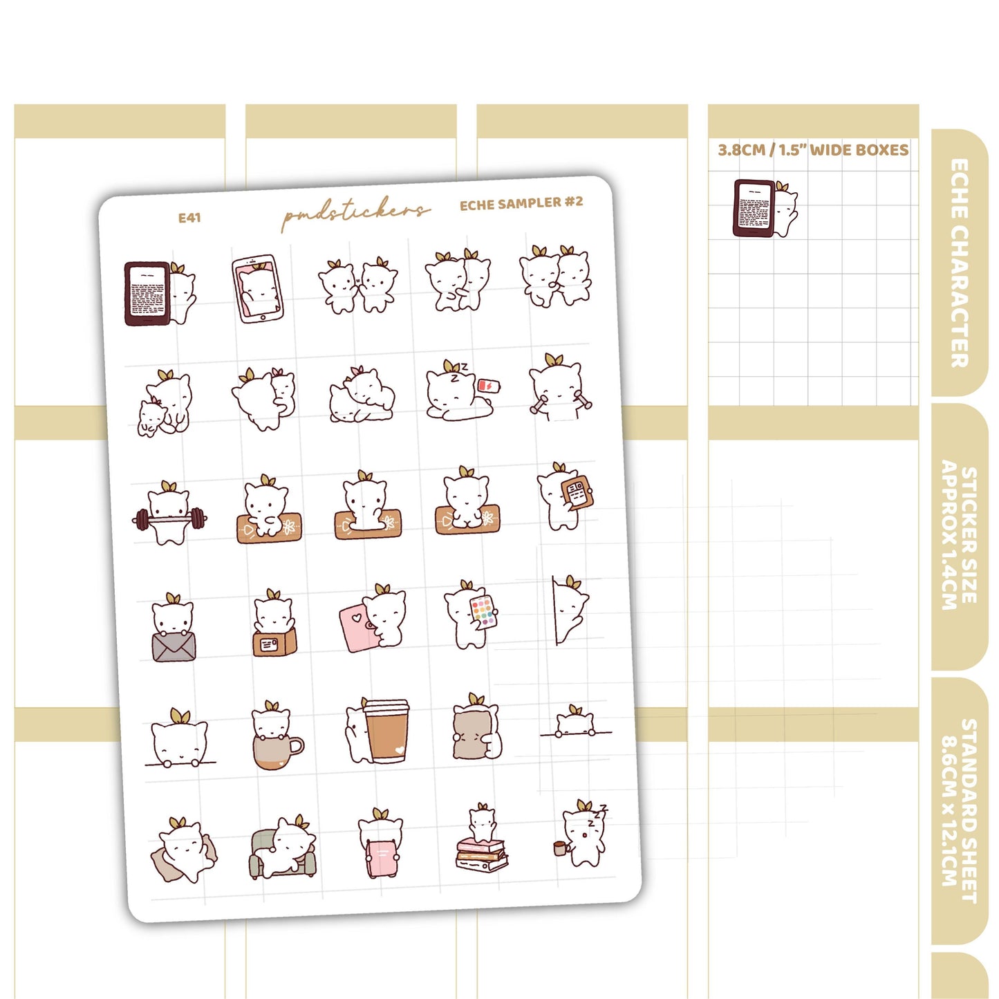 Eche Sampler #2 Stickers | Eche Character Planner Stickers | E41