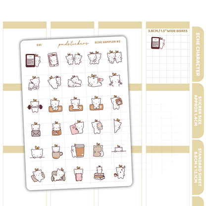 Eche Sampler #2 Stickers | Eche Character Planner Stickers | E41