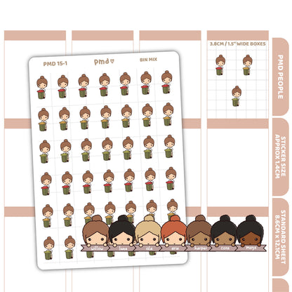 Bin Stickers | PMD People Planner Stickers | PMD15