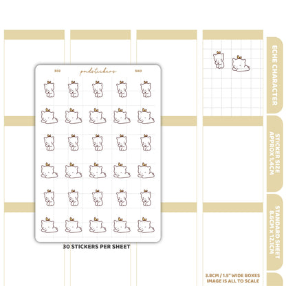 Sad Stickers | Eche Character Planner Stickers | E02