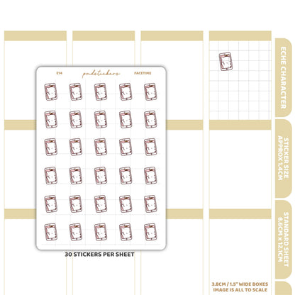 FaceTime Stickers | Eche Character Planner Stickers | E14