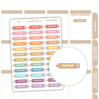 Custom Pencil Stickers | Custom Planner Stickers | C06