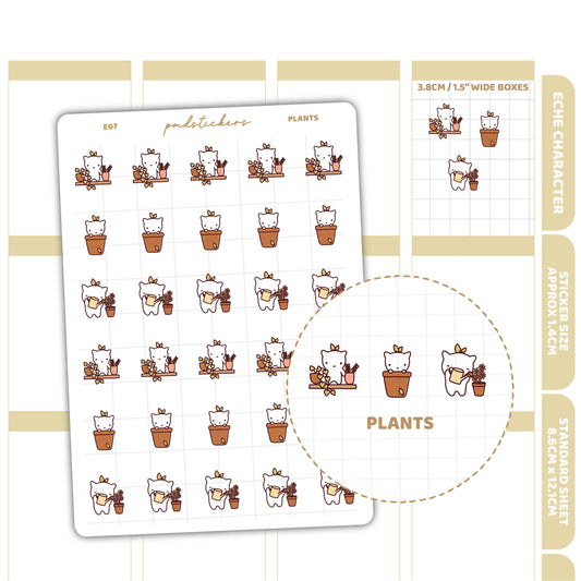 Plants Stickers | Eche Character Planner Stickers | E07
