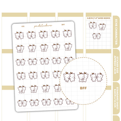 BFF Stickers | Eche Character Planner Stickers | E15